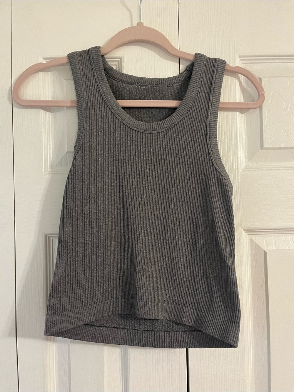 Old Navy Gray Ribbed Tank Top - Women's Sleeveless Scoop Neck